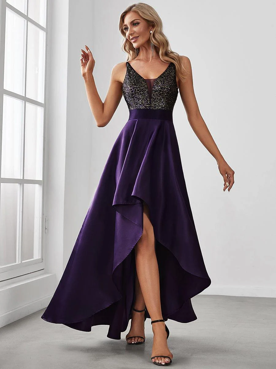 ever ALYNA|Sexy Backless Sparkly Prom Dresses for Women with Irregular Hem - Image 43