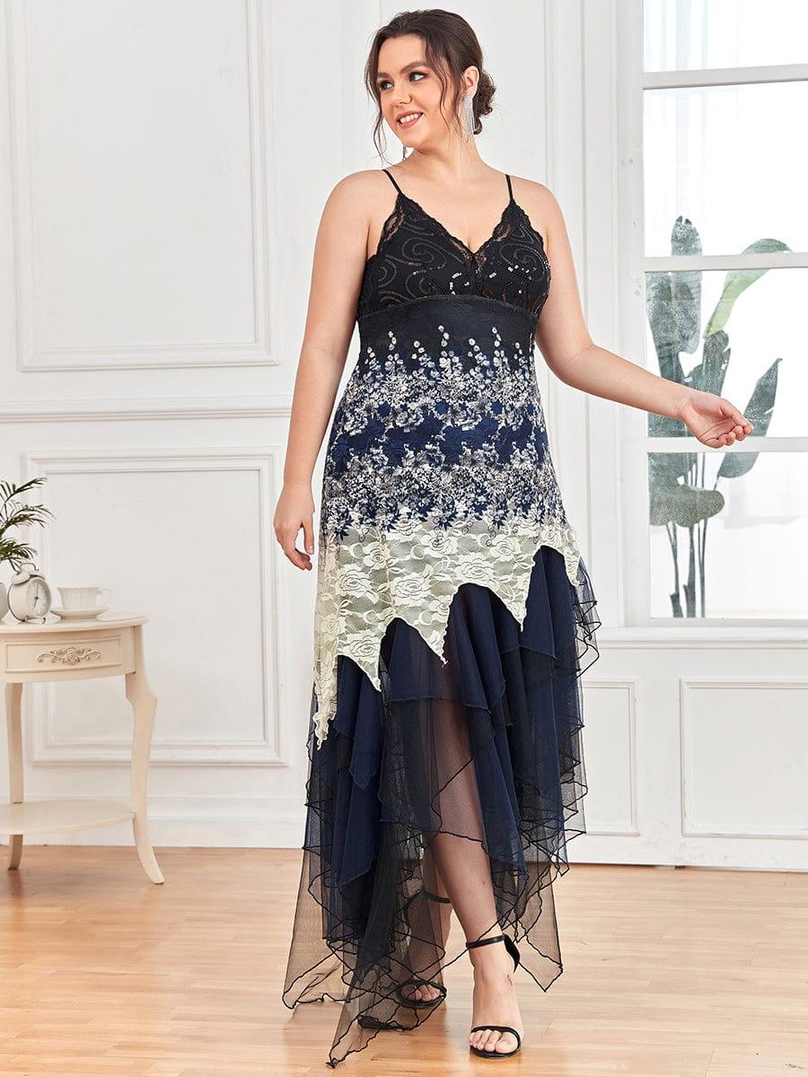 Sexy V Neck Irregular Hem Plus Size Prom Dresses(Final Sale) - Image 22