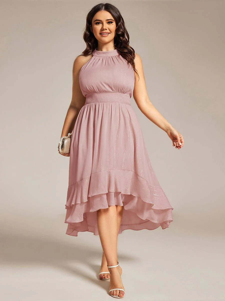 ever ZOYA|Shimmering Pleated High-Low Ruffle Wedding Guest Dress(Final Sale) - Image 22