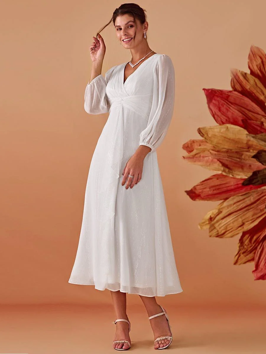 ever EMBER|Glitter Twist Knot A-Line Wedding Dress(Final Sale) - Image 5