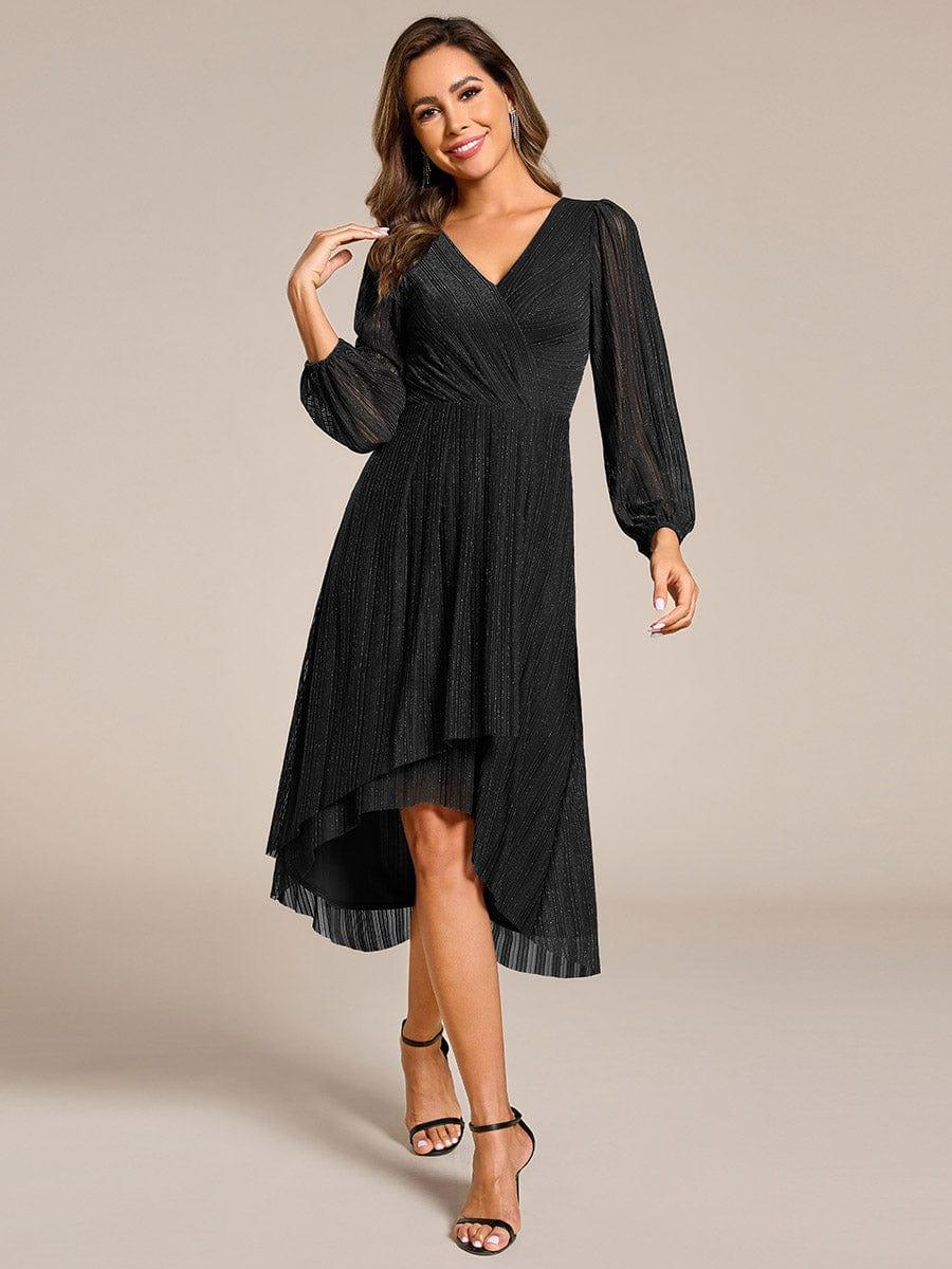 ever BRISTOL|Shiny Faux-Wrap Midi Wedding Guest Dress(Final Sale)