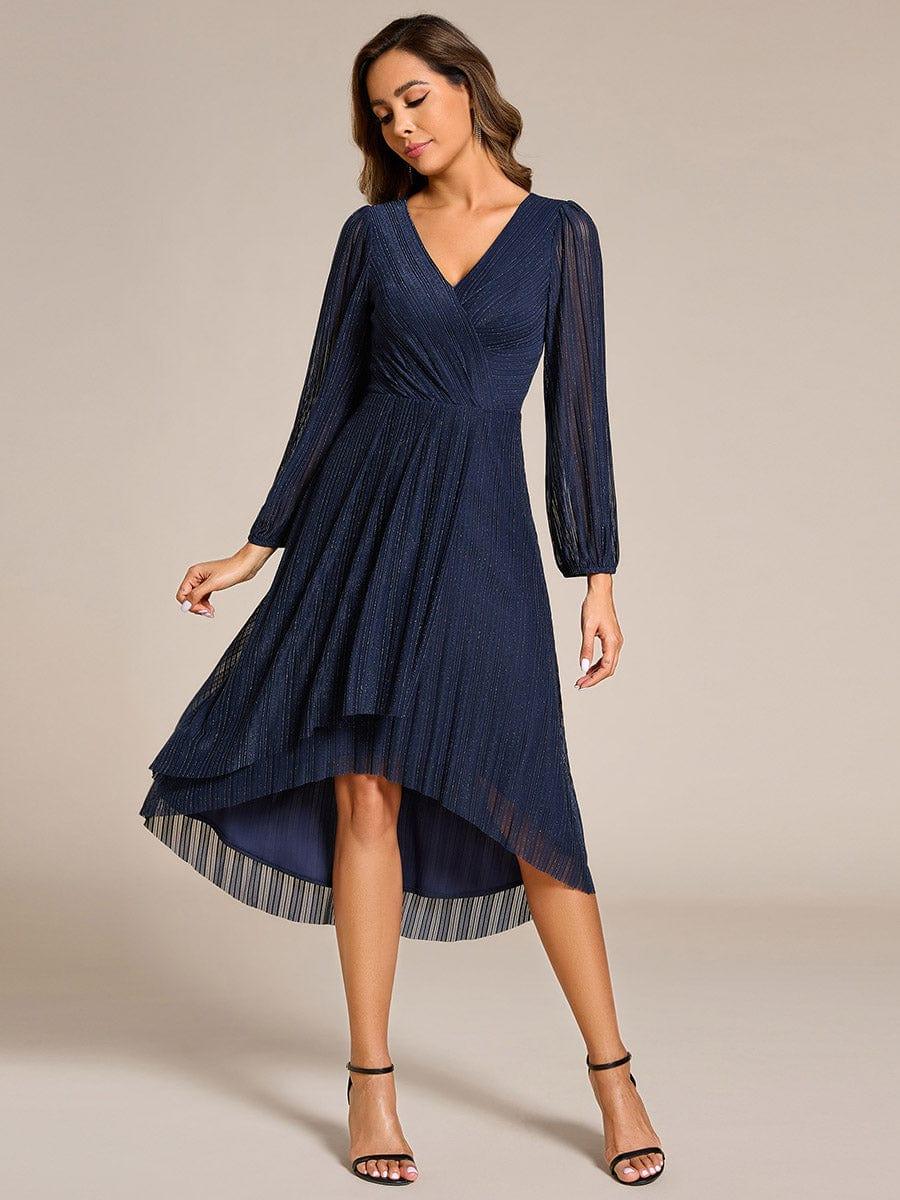 ever BRISTOL|Shiny Faux-Wrap Midi Wedding Guest Dress(Final Sale) - Image 15