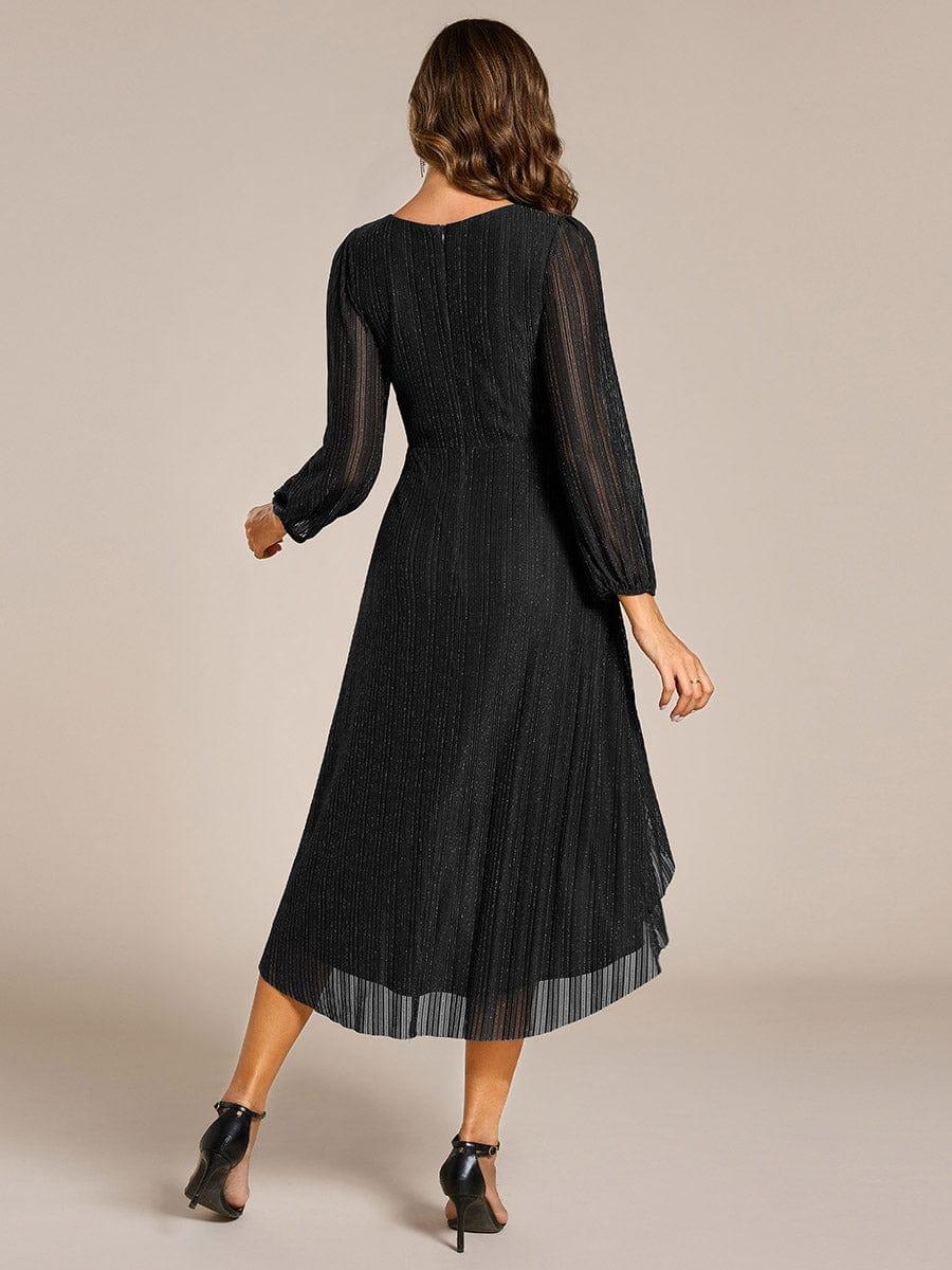 ever BRISTOL|Shiny Faux-Wrap Midi Wedding Guest Dress(Final Sale) - Image 2