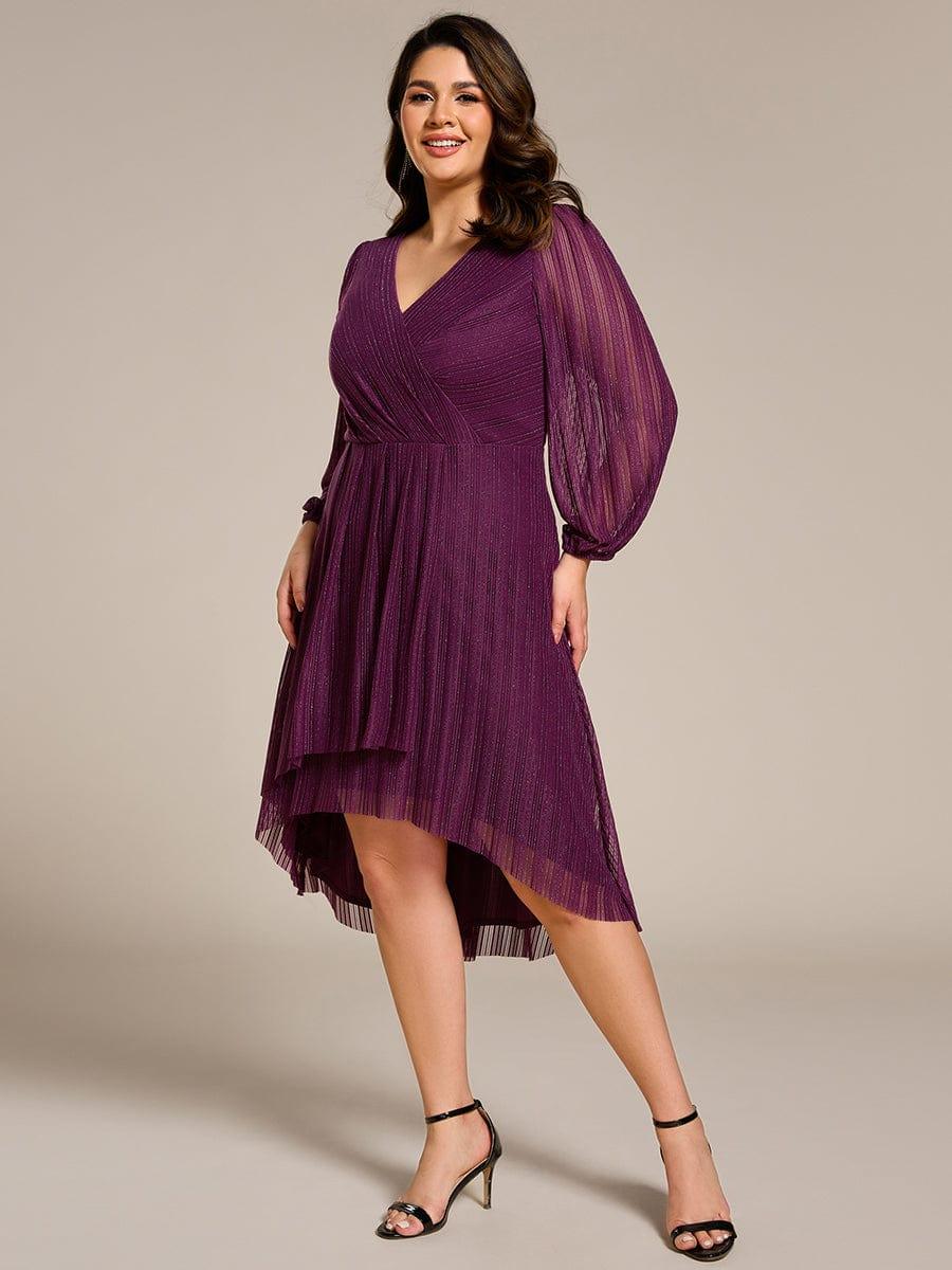 ever BRISTOL|Shiny Faux-Wrap Midi Wedding Guest Dress(Final Sale) - Image 29