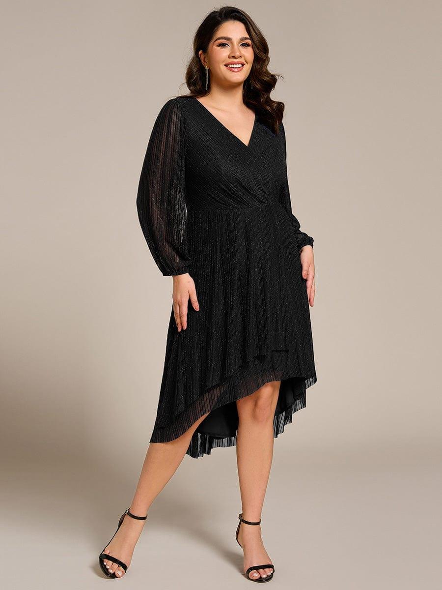 ever BRISTOL|Shiny Faux-Wrap Midi Wedding Guest Dress(Final Sale) - Image 6
