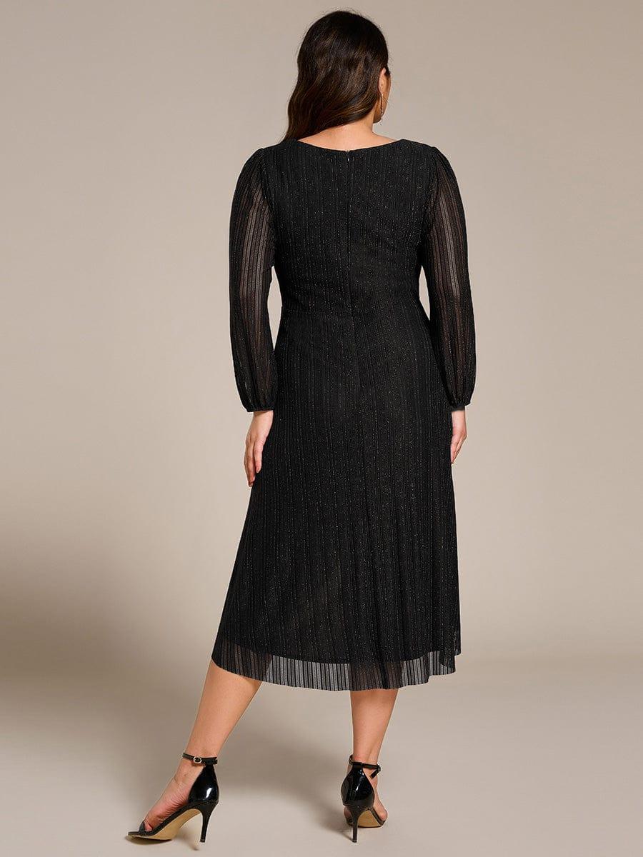 ever BRISTOL|Shiny Faux-Wrap Midi Wedding Guest Dress(Final Sale) - Image 7