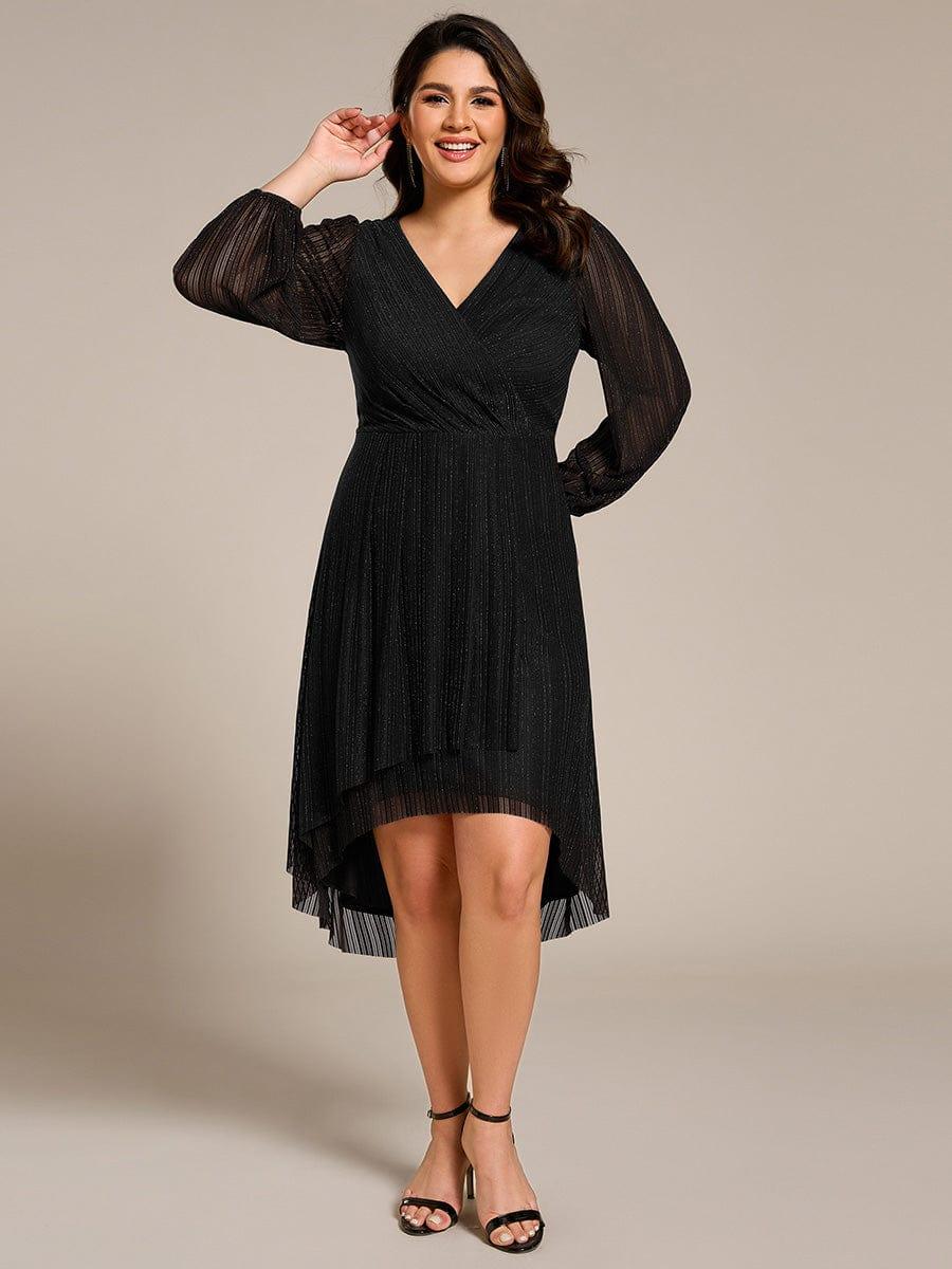 ever BRISTOL|Shiny Faux-Wrap Midi Wedding Guest Dress(Final Sale) - Image 9