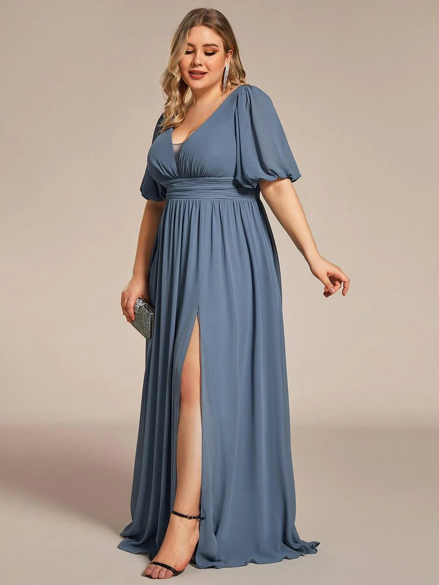 ever MADISON|Short Sleeve Front Slit Evening Dress(Final Sale) - Image 14