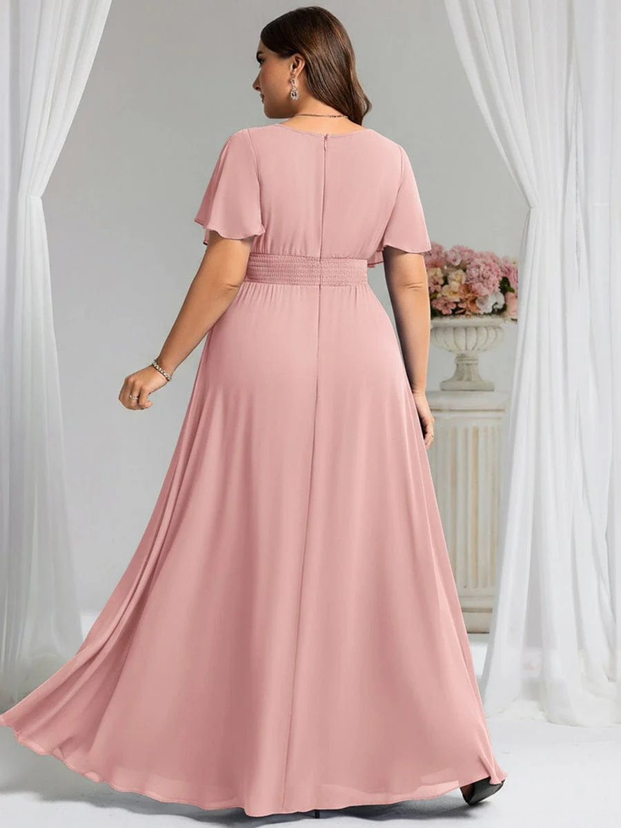 Simple Chiffon Pleated A-Line Round Neckline Dress in Black - Image 15