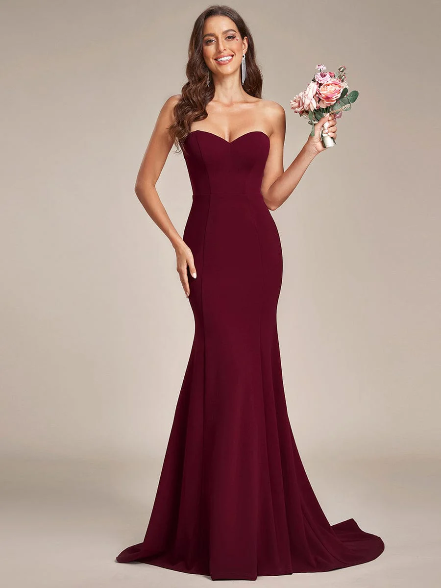 Simple Strapless Sweetheart Mermaid Wedding Dress - Image 4