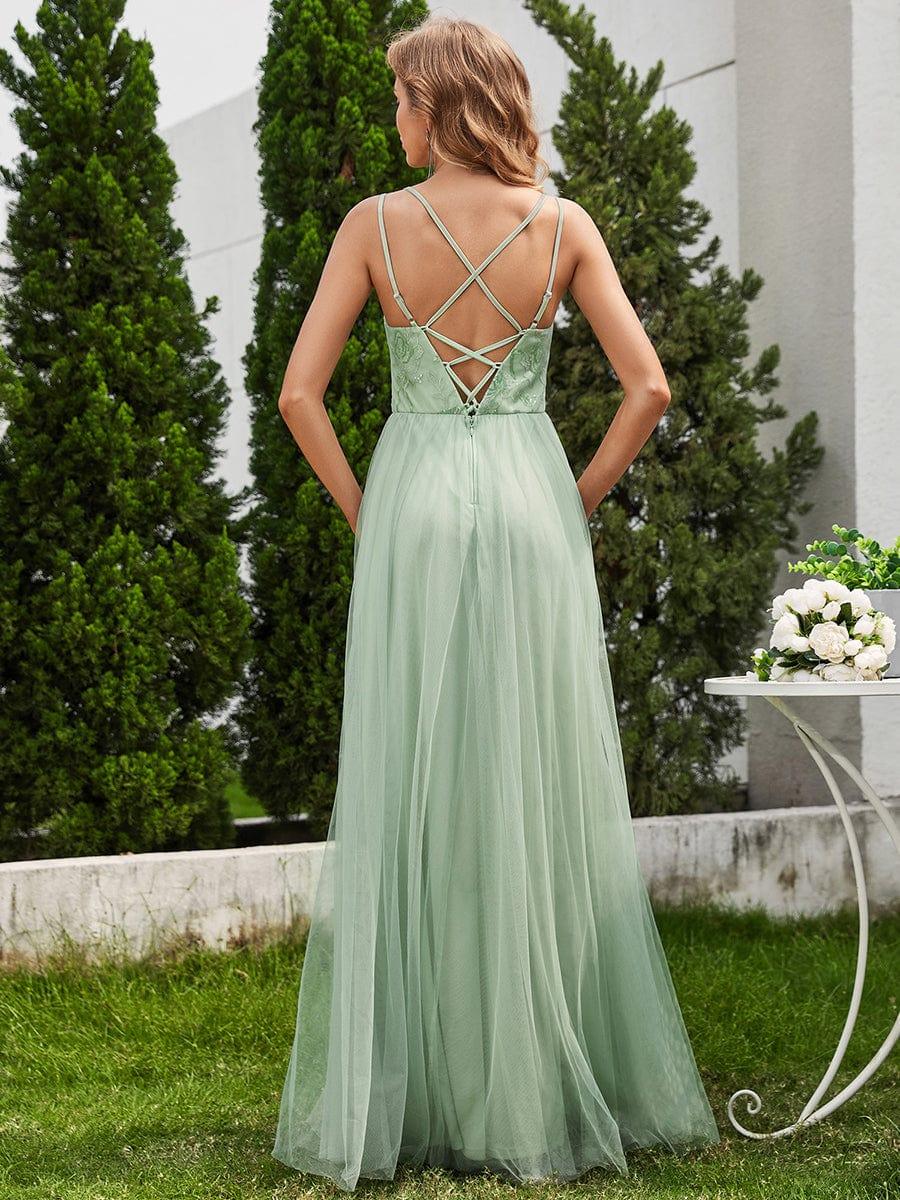ever LOGAN|Sleeveless Paillette Tulle Bridesmaid Dress with Cross-Back Straps - Image 7
