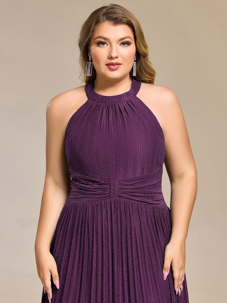 ever EVERLAINE|Sparkle Halter Neck Formal Dress with A-line Silhouette In Pink - Image 13