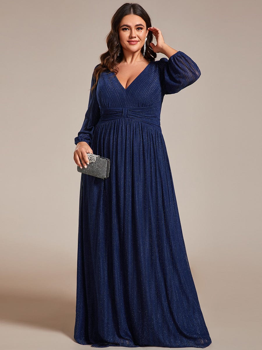 ever BRYM|Sparkle Long Sleeve Formal Evening Dress with A-line Silhouette - Image 48