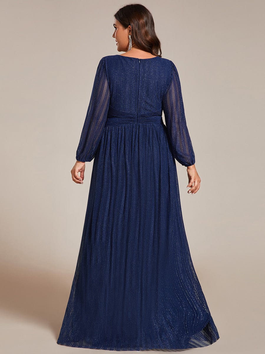 ever BRYM|Sparkle Long Sleeve Formal Evening Dress with A-line Silhouette - Image 49