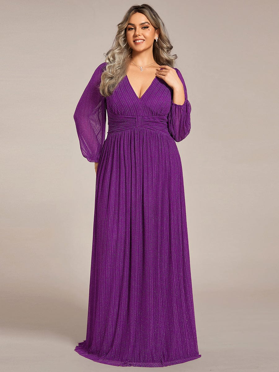 ever BRYM|Sparkle Long Sleeve Formal Evening Dress with A-line Silhouette - Image 83