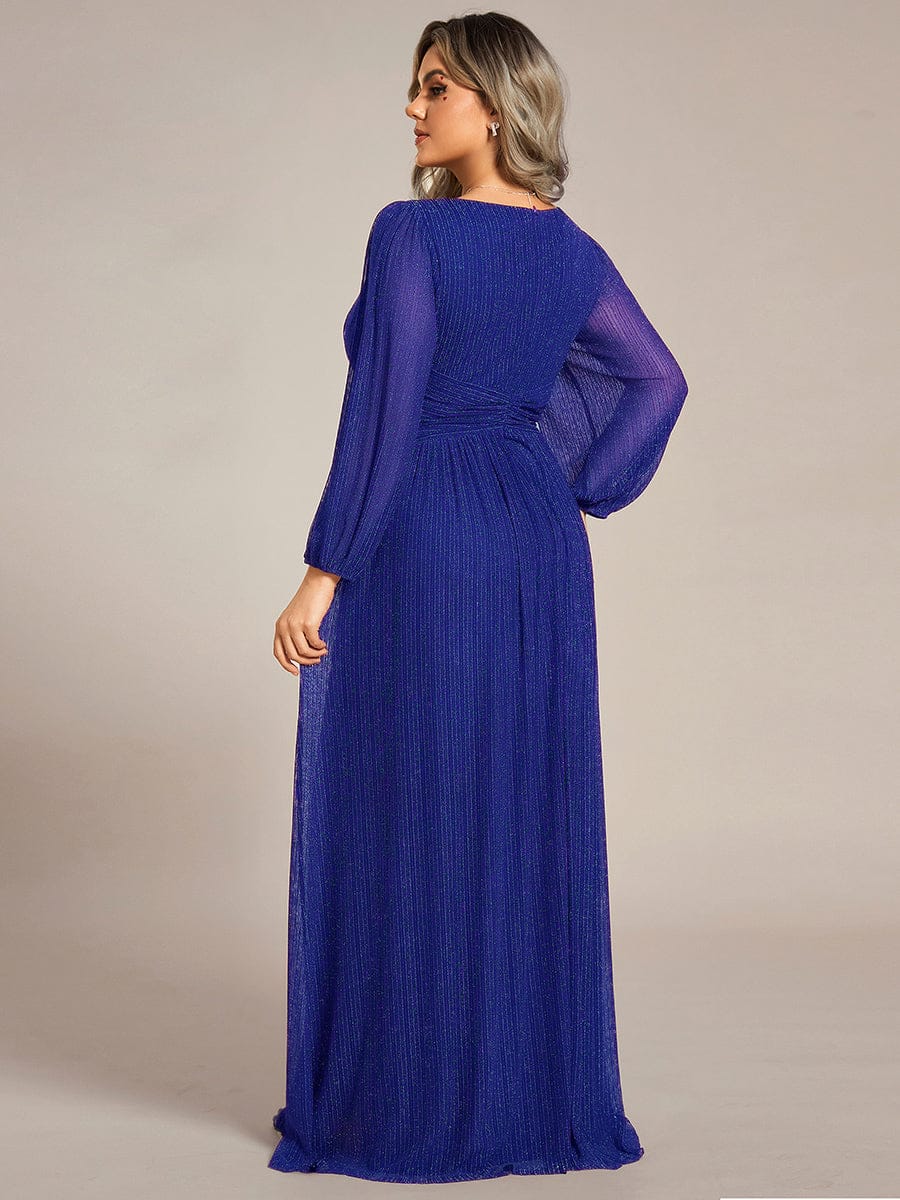 ever BRYM|Sparkle Long Sleeve Wedding Guest Dress with A-line Silhouette - Image 106