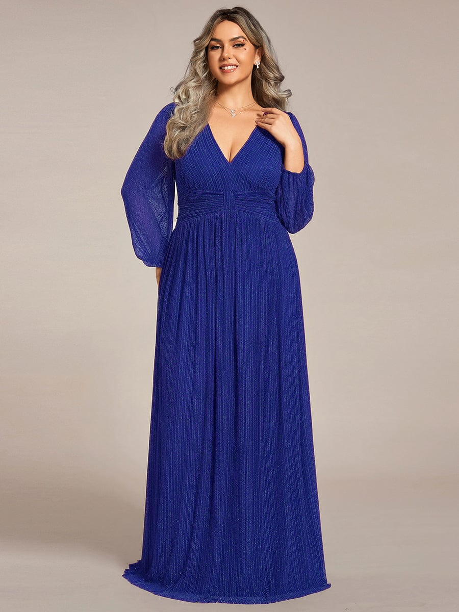 ever BRYM|Sparkle Long Sleeve Wedding Guest Dress with A-line Silhouette - Image 107