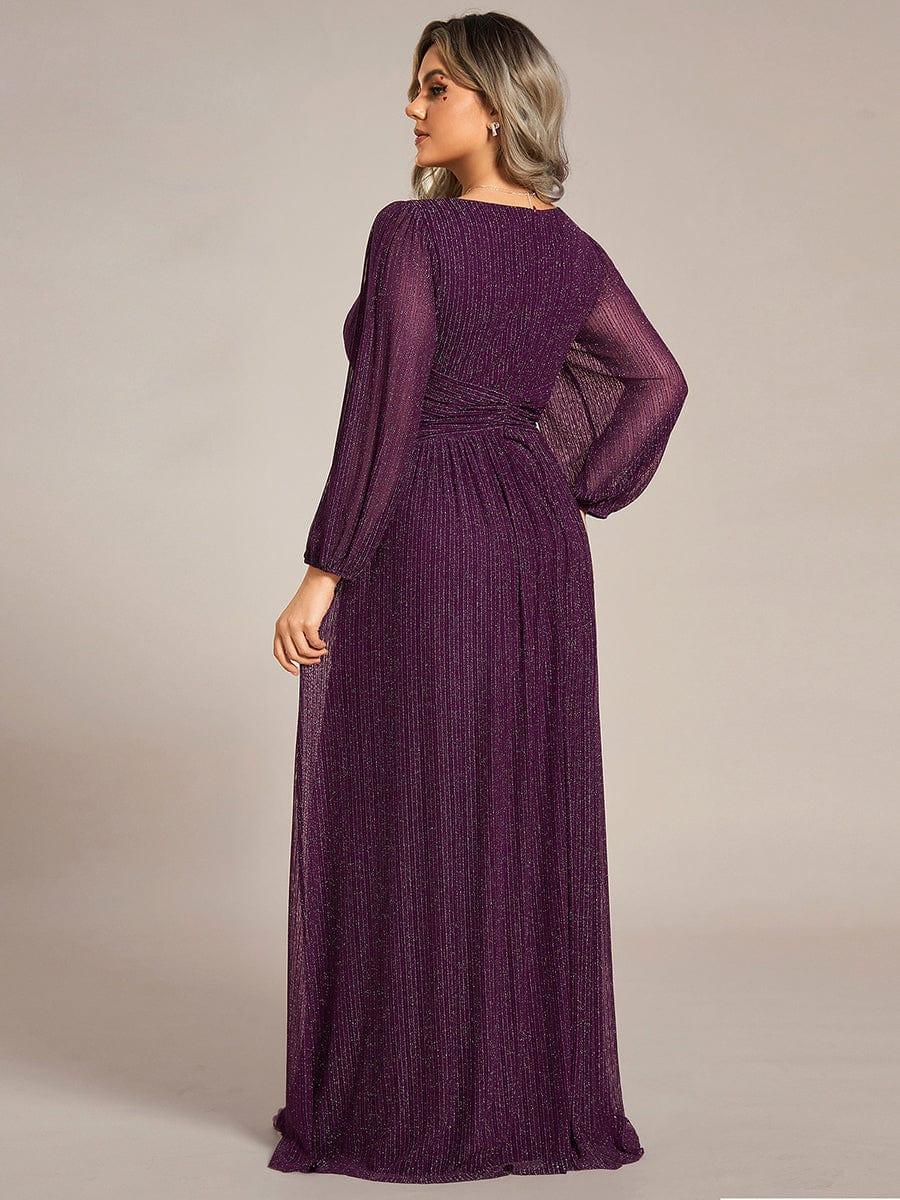 ever BRYM|Sparkle Long Sleeve Wedding Guest Dress with A-line Silhouette - Image 27