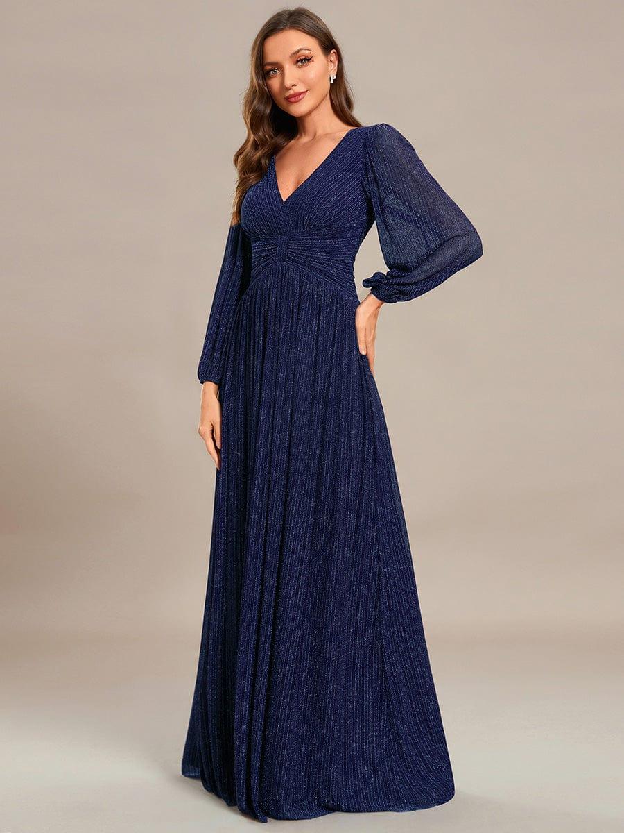 ever BRYM|Sparkle Long Sleeve Wedding Guest Dress with A-line Silhouette - Image 40