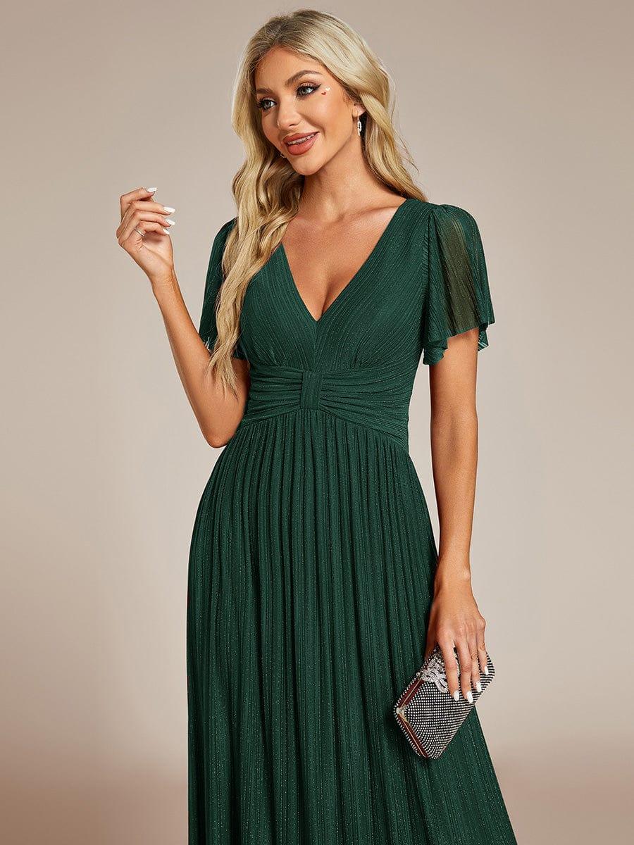 ever DAPHNE|Sparkle Short Sleeves Formal Evening Dress with V-Neck - Image 12
