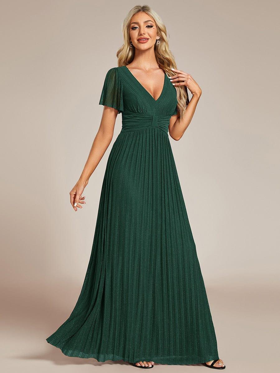 ever DAPHNE|Sparkle Short Sleeves Formal Evening Dress with V-Neck - Image 13