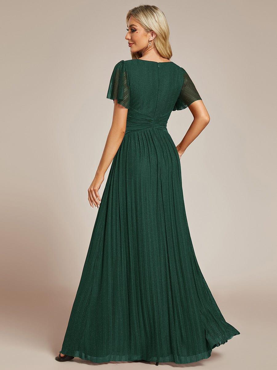 ever DAPHNE|Sparkle Short Sleeves Formal Evening Dress with V-Neck - Image 2