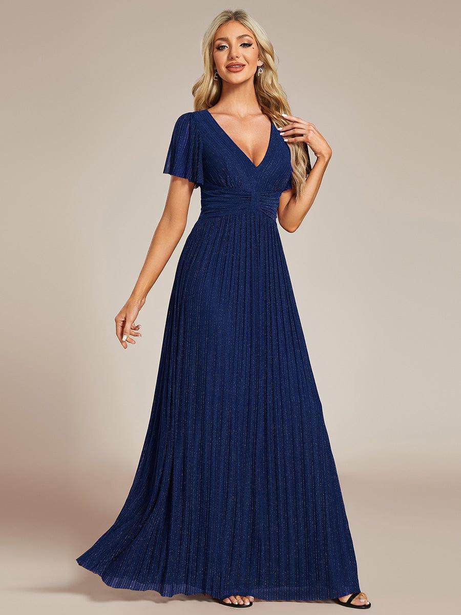 ever DAPHNE|Sparkle Short Sleeves Formal Evening Dress with V-Neck - Image 29