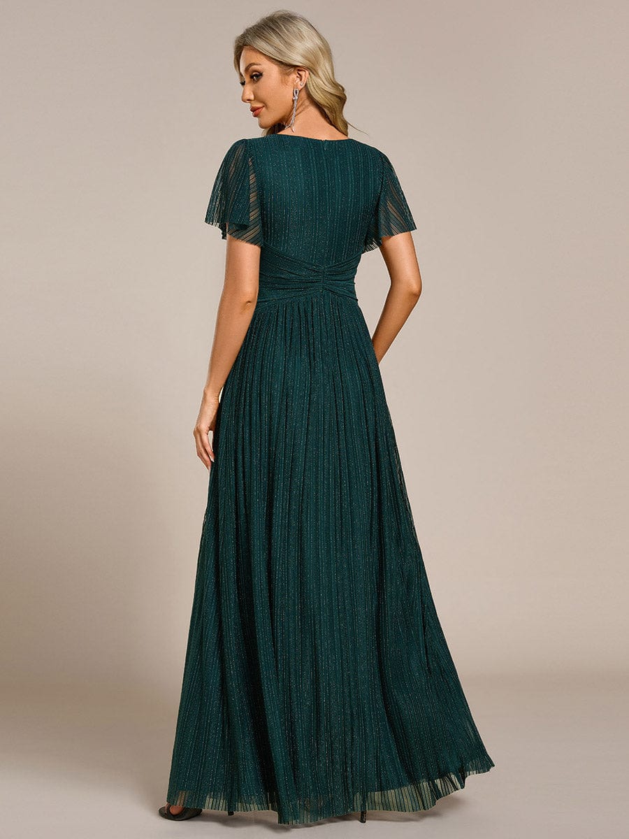 ever DAPHNE|Sparkle Short Sleeves Formal Evening Dress with V-Neck - Image 82
