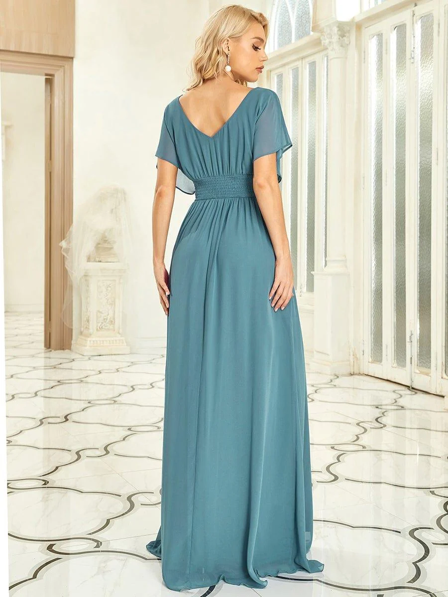 ever AMBRYN|Stunning A-Line Empire Waist Chiffon Wedding Guest Dress - Image 32
