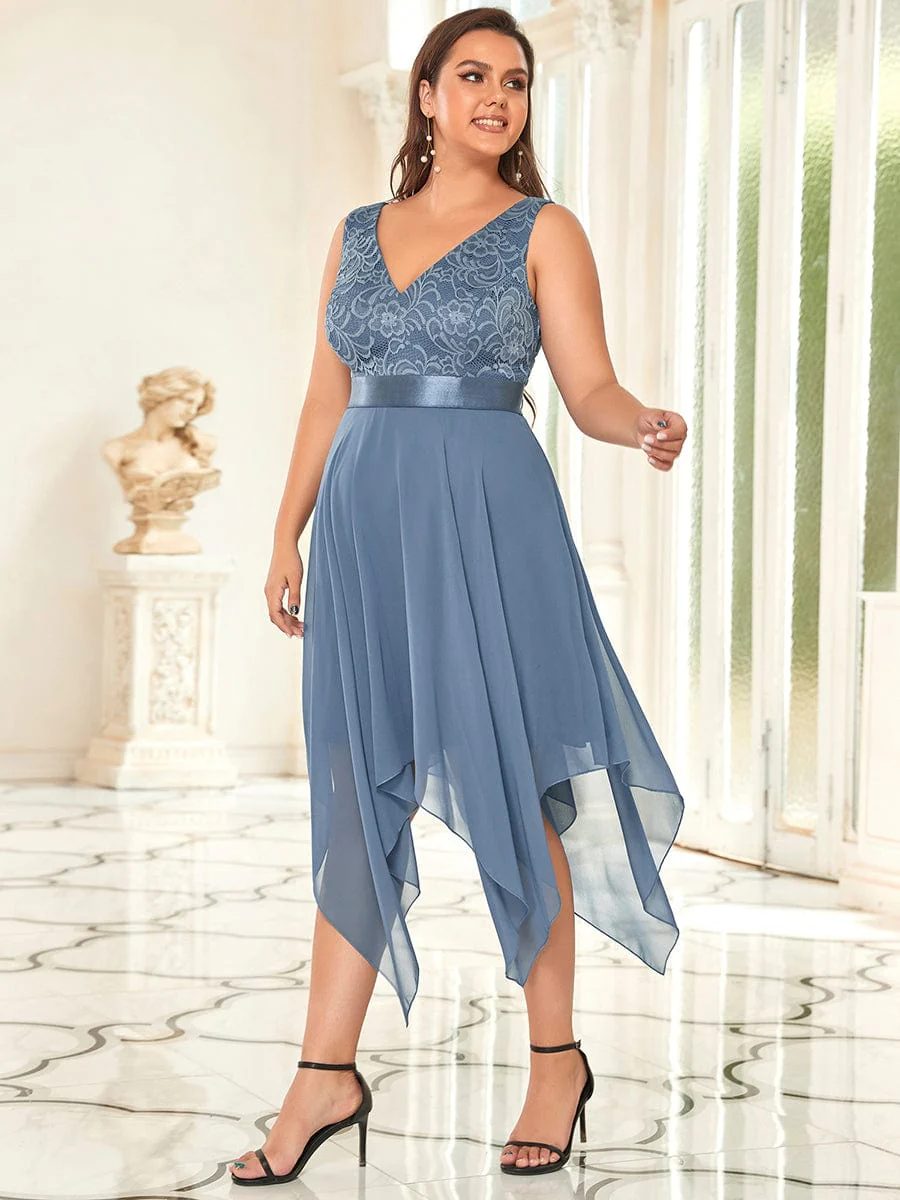 ever COSTA|Stunning V Neck Lace Chiffon Bridesmaid Dress - Image 134