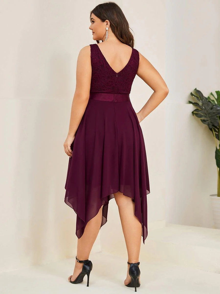 ever COSTA|Stunning V Neck Lace Chiffon Bridesmaid Dress - Image 19
