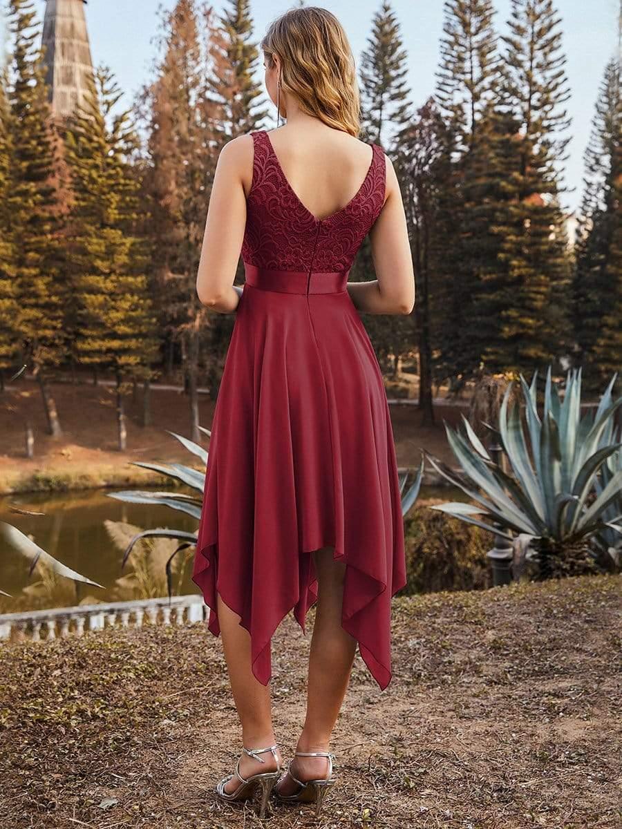 ever COSTA|Stunning V Neck Lace Chiffon Bridesmaid Dress - Image 31