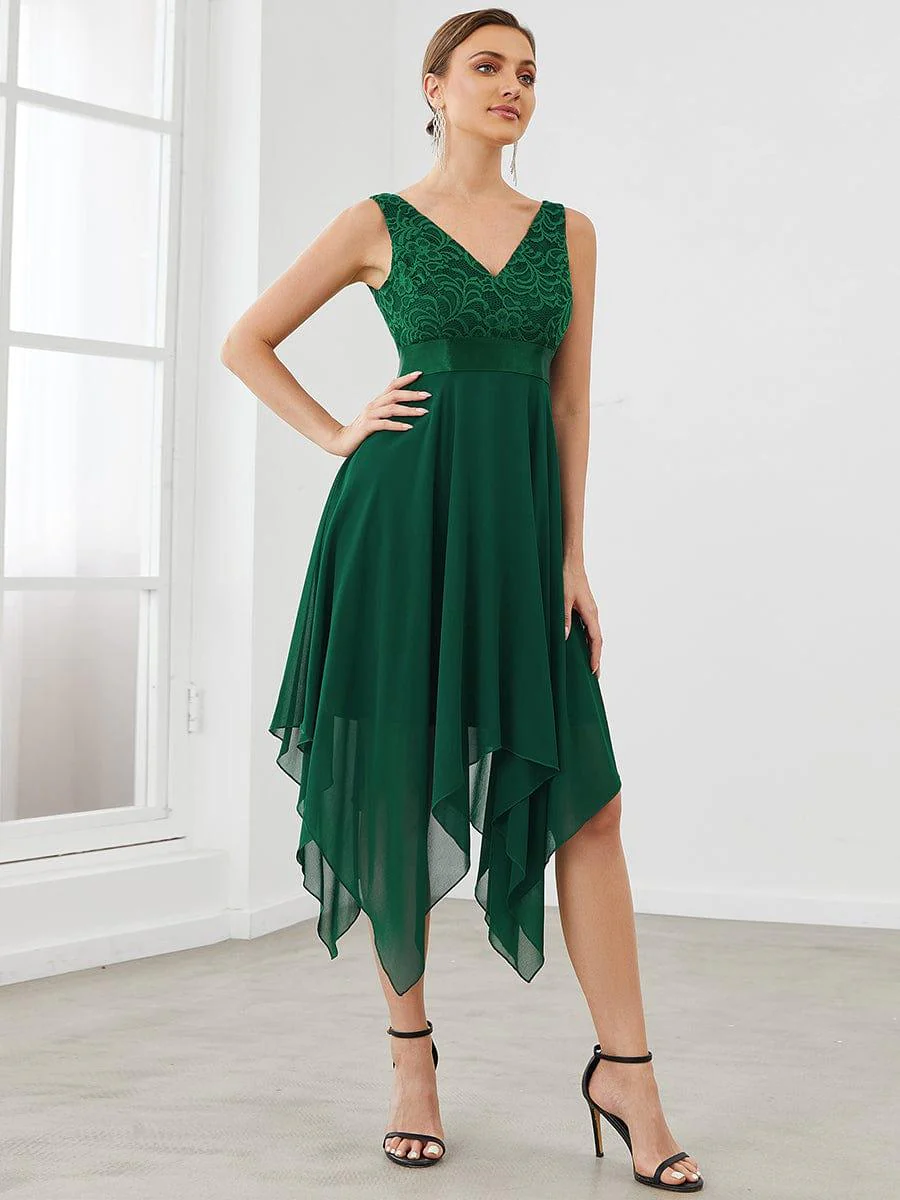 ever COSTA|Stunning V Neck Lace Chiffon Bridesmaid Dress - Image 90