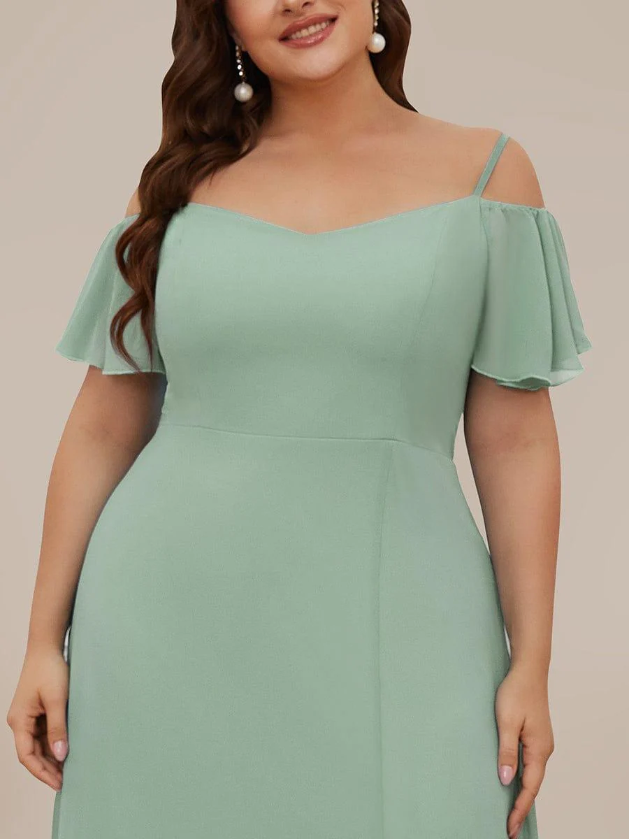 ever REYA|Cold-Shoulder High Split Floor Length Bridesmaid Dress - Image 10