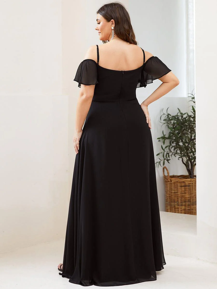 ever REYA|Cold-Shoulder High Split Floor Length Bridesmaid Dress - Image 39