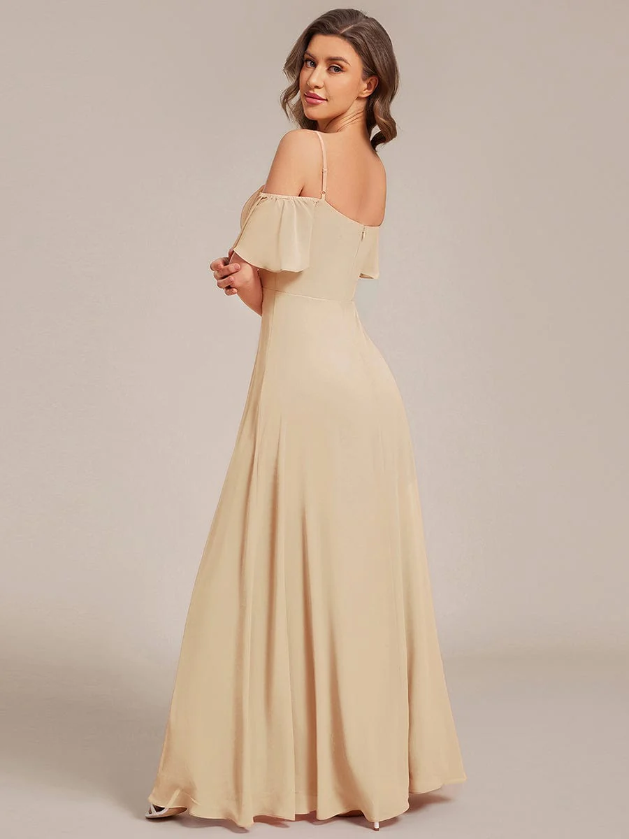 ever REYA|Cold-Shoulder High Split Floor Length Bridesmaid Dress - Image 79