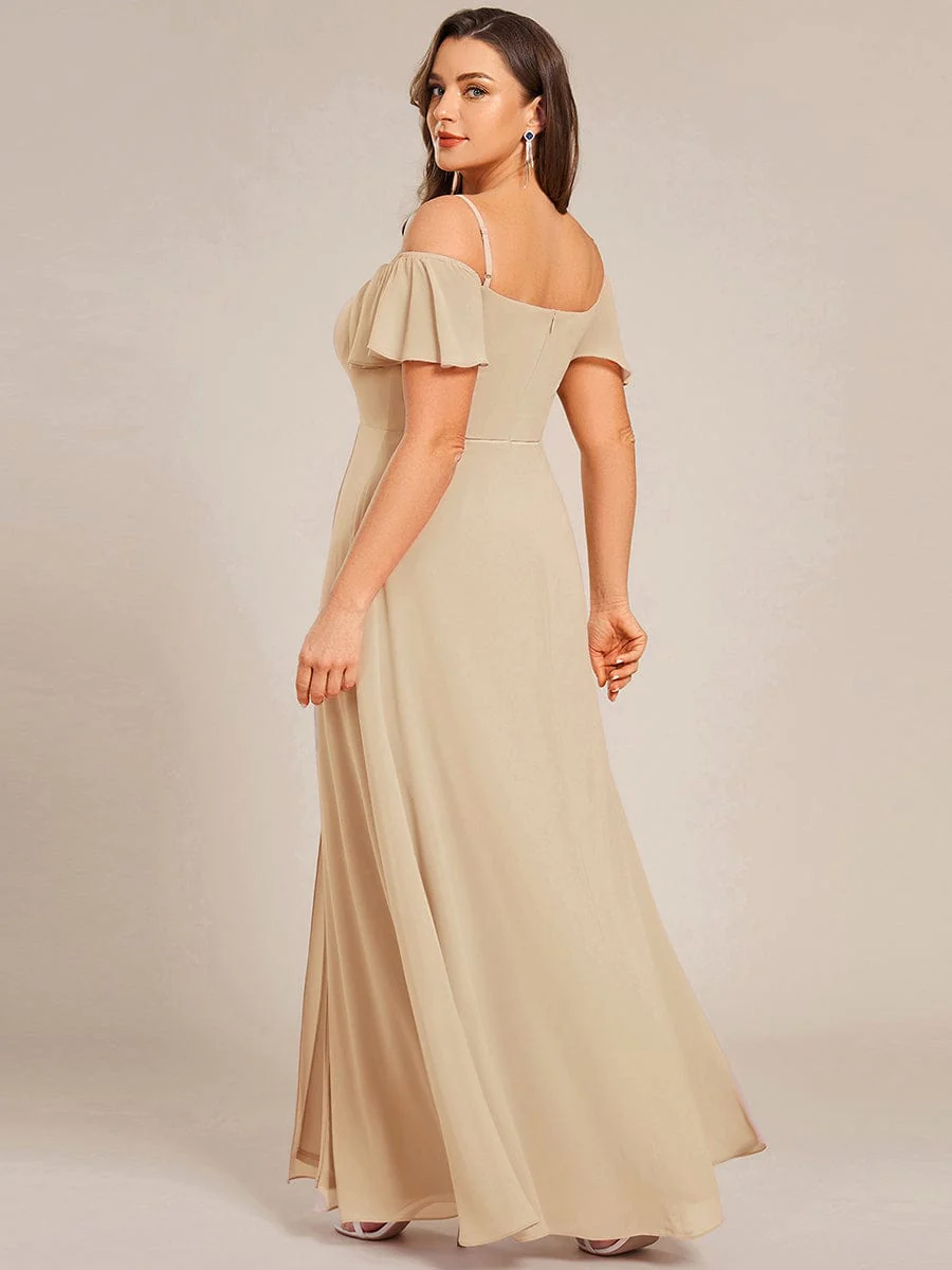 ever REYA|Cold-Shoulder High Split Floor Length Bridesmaid Dress - Image 84