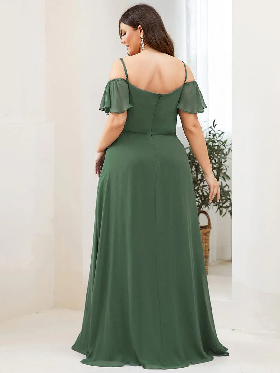 ever REYA|Stylish Cold-Shoulder Floor Length Bridesmaid Dress with Side Slit - Image 175