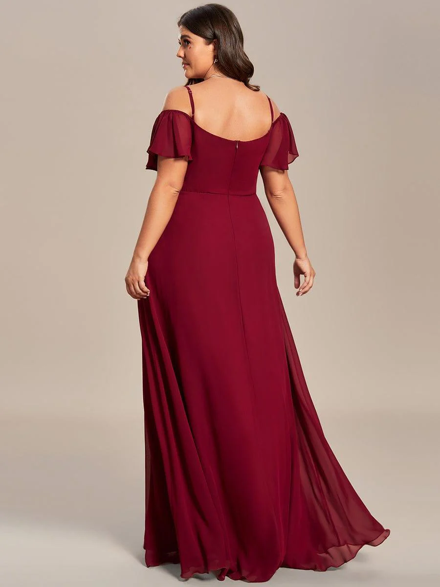 ever REYA|Stylish Cold-Shoulder Floor Length Bridesmaid Dress with Side Slit - Image 62