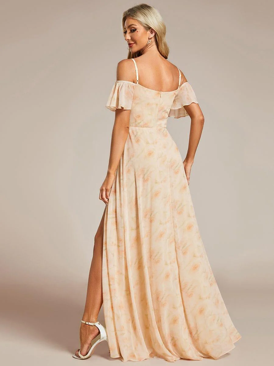 ever REYA|Stylish Cold-Shoulder Floor Length Bridesmaid Dress with Side Slit - Image 69