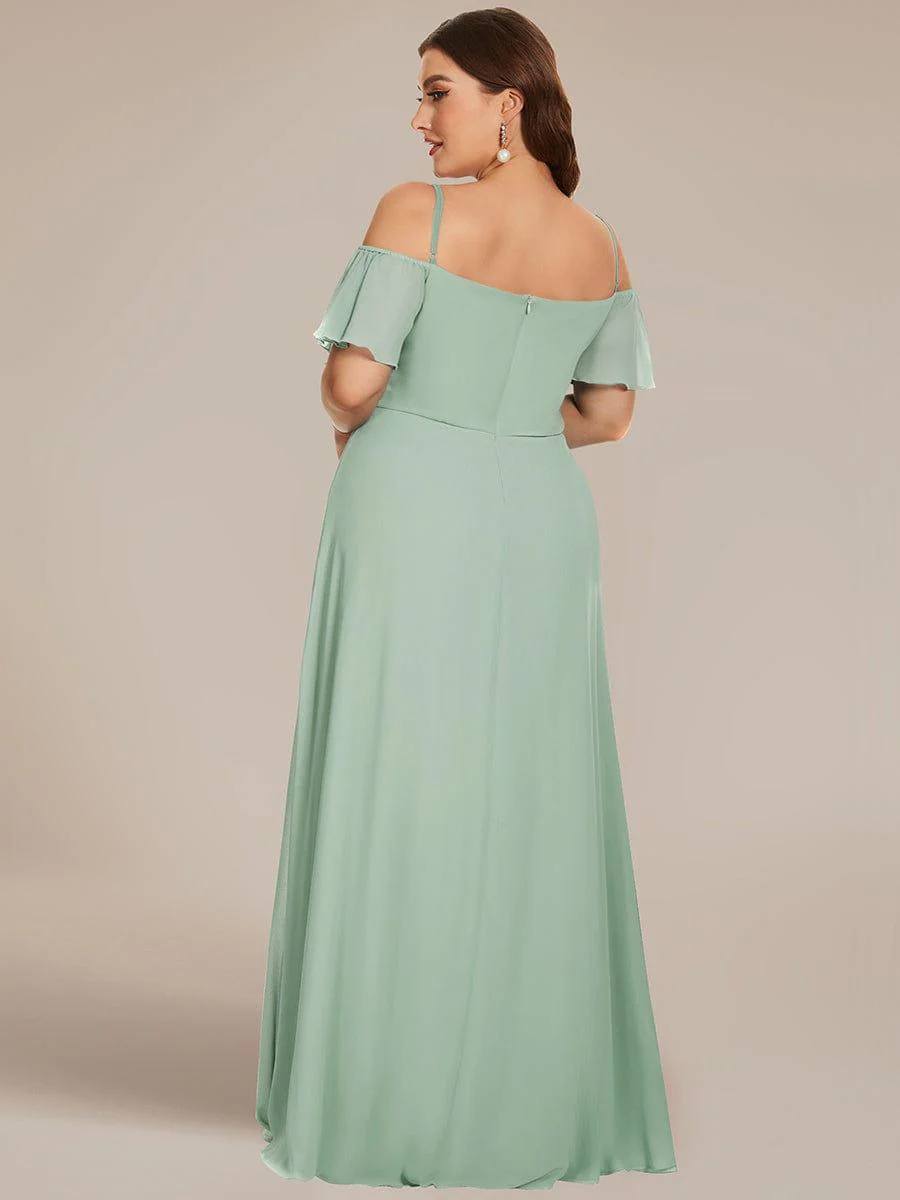 ever REYA|Stylish Cold-Shoulder Floor Length Bridesmaid Dress with Side Slit - Image 81