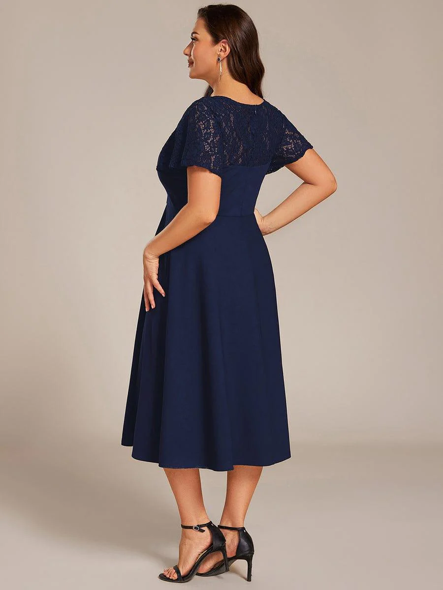 ever EVIE|Hollow Out Midi Wedding Guest Dress With Pockets - Image 27