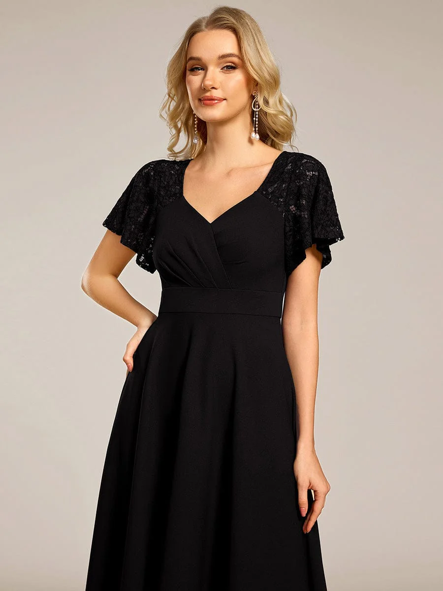 ever EVIE|Hollow Out Midi Wedding Guest Dress With Pockets - Image 35