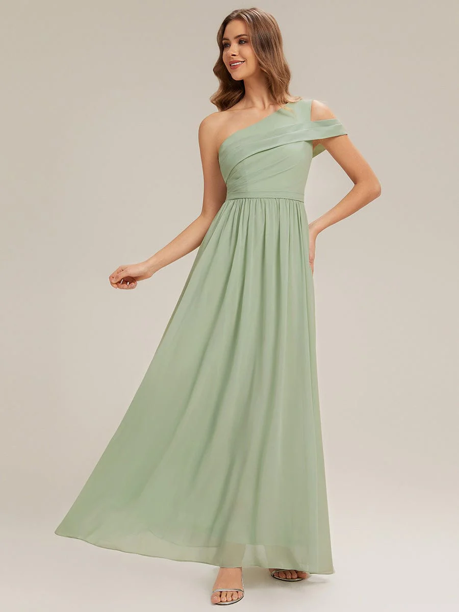 ever CHACE|Asymmetrical Chiffon Sleeveless Maxi Dress