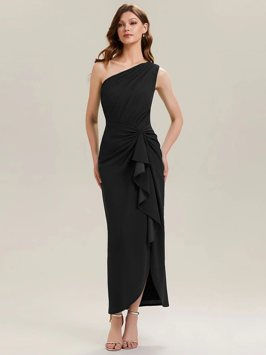 Thigh-High Slit Knit Sleeveless Dress - Image 5