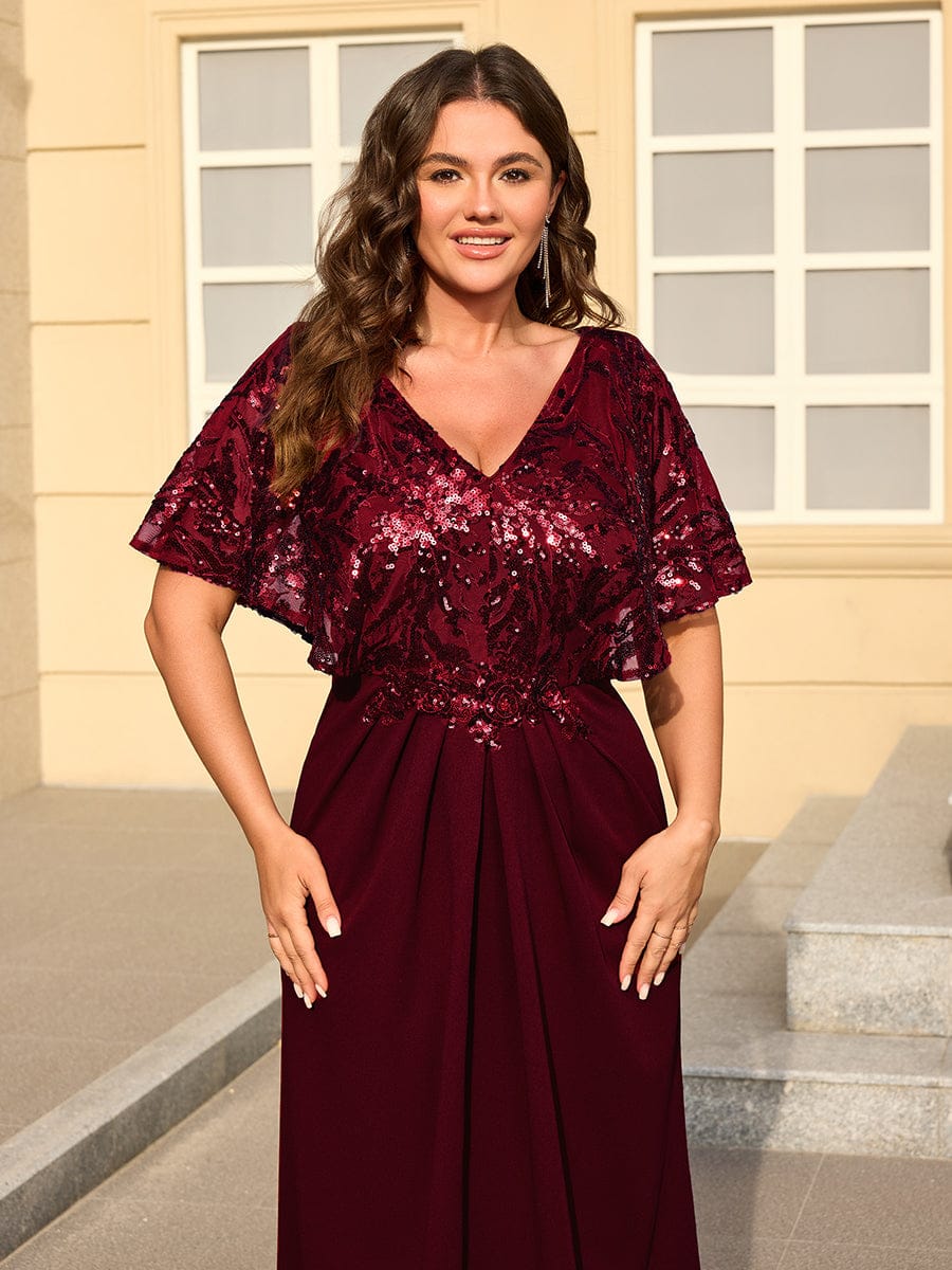 ever KIRA|Elegant V-Neck Sequin Batwing Sleeve Dress - Image 8