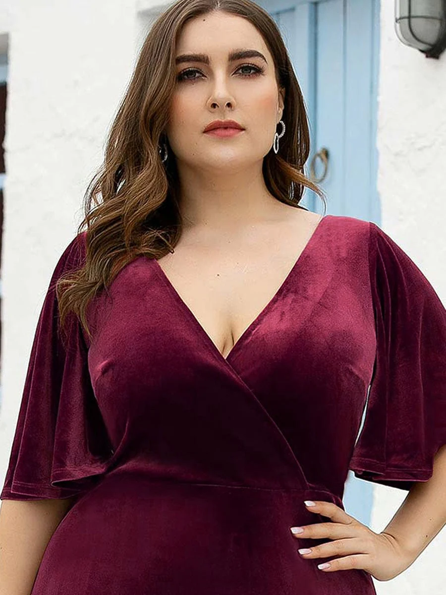 Top Picks Burgundy Elegant Chiffon Dresses - Image 100