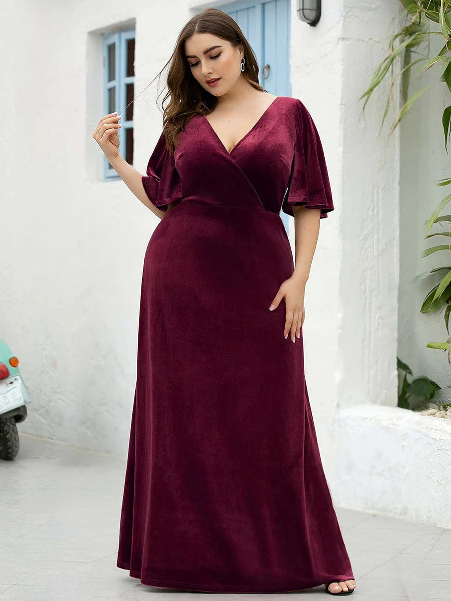 Top Picks Burgundy Elegant Chiffon Dresses - Image 101