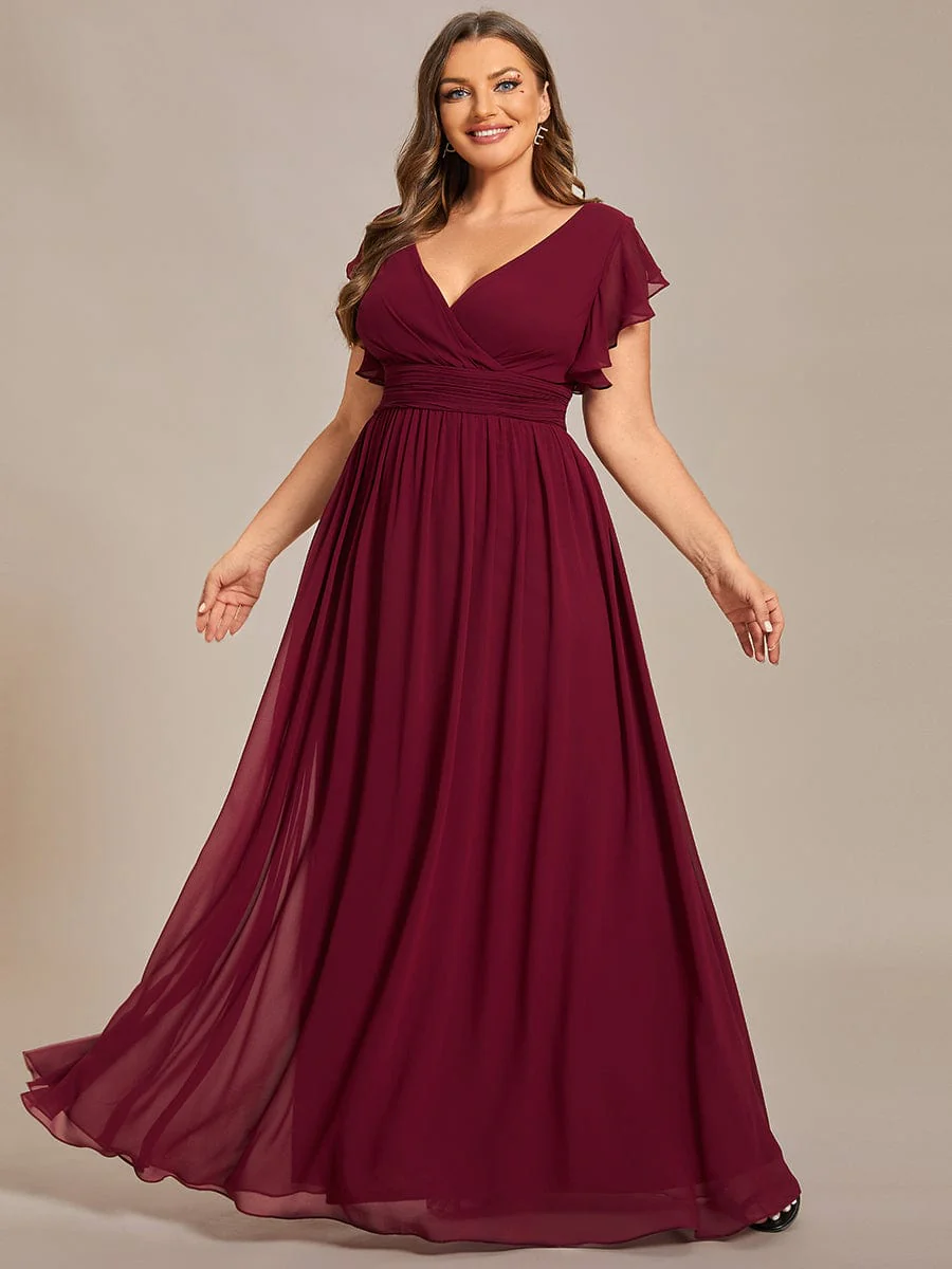 Top Picks Burgundy Elegant Chiffon Dresses - Image 126