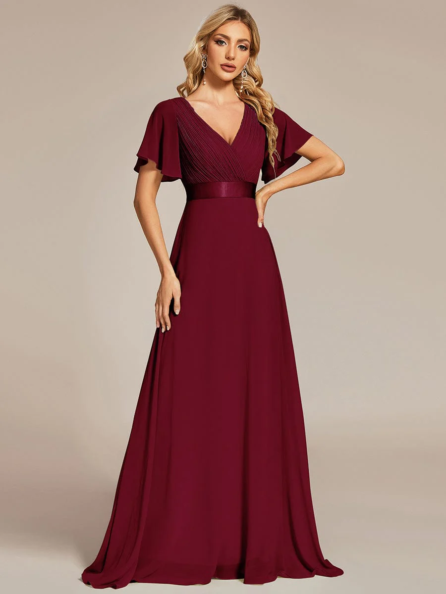 Top Picks Burgundy Elegant Chiffon Dresses - Image 5
